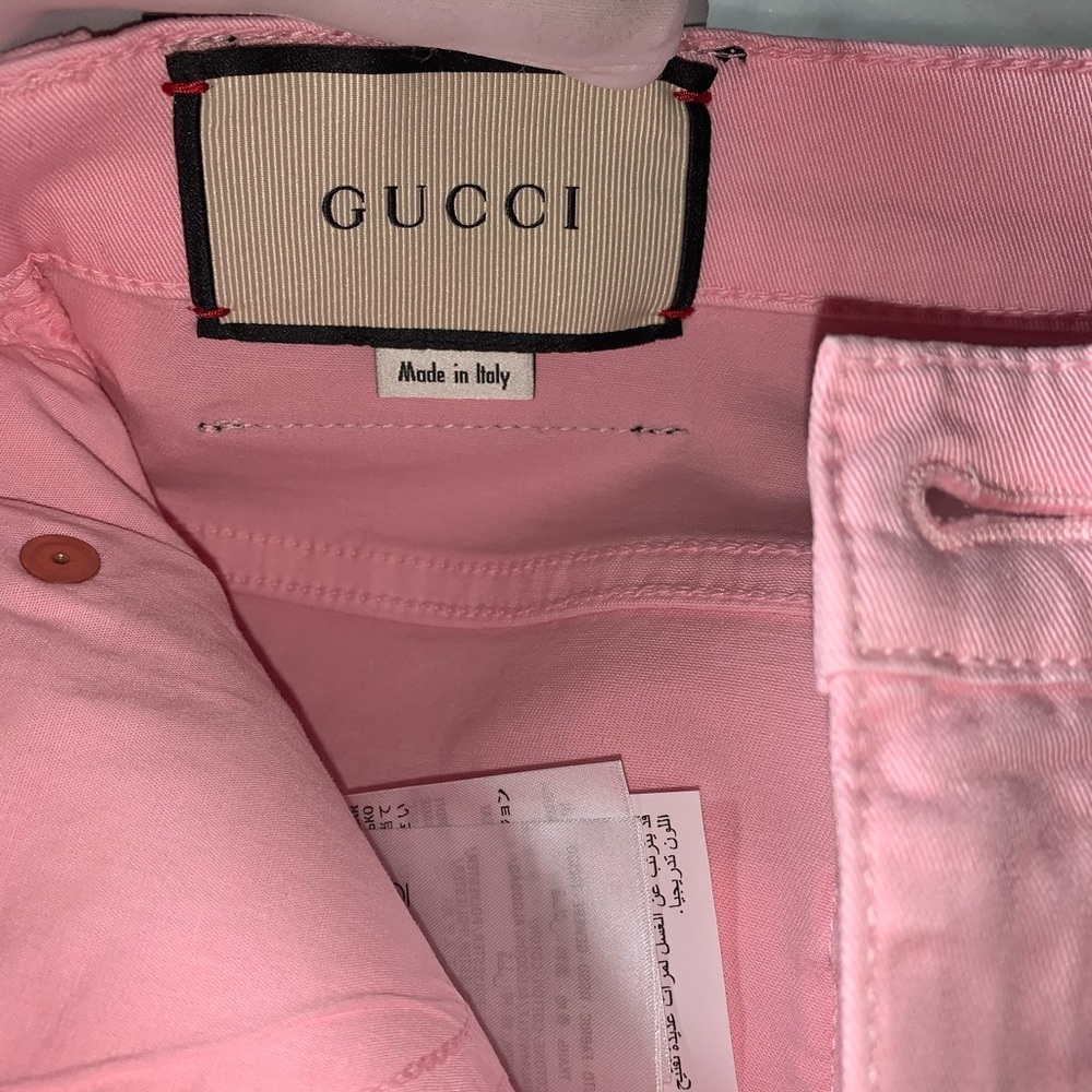 GUCCI High Waist Logo Patch Skinny Jeans In 5893 - Picture 4 of 10